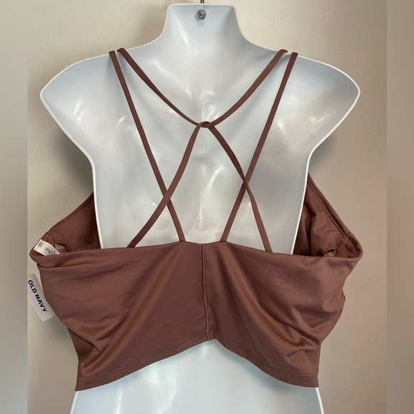 Old Navy Strappy Longline Sports Bra, Light Support, PowerPress, Dusty Rose NWT - Picture 2 of 12